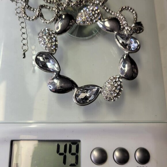 Silvertone Large Round Pendant Necklace - Picture 8 of 8